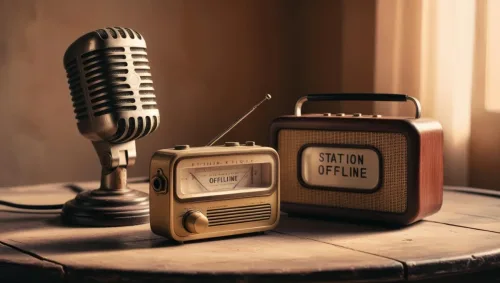 Microfon, boxe, radio, Station Offline