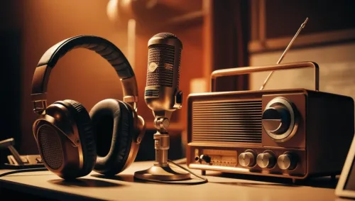 Microfon, casti, radio, Station Offline